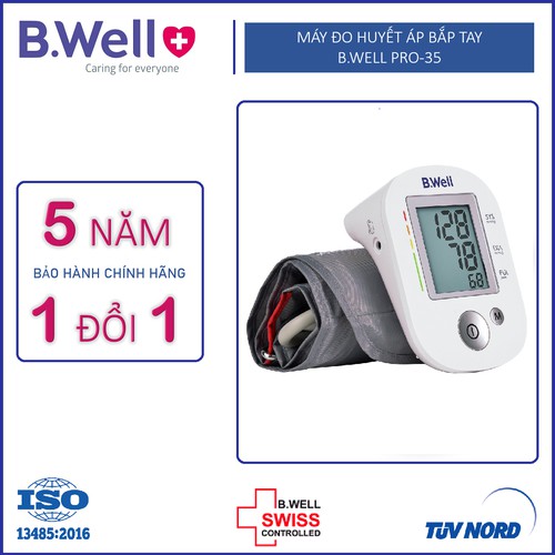 Máy đo huyết áp bắp tay B.Well PRO-35-Nhập khẩu chính hãng Thụy Sỹ -Bảo hành 5 năm(1 đổi 1)