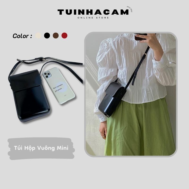 Túi đeo chéo nữ mini đi chơi Tuinhacam túi hộp vuông mini đeo chéo nữ đẹp đựng điện thoại thời trang Hàn Quốc - TNC065