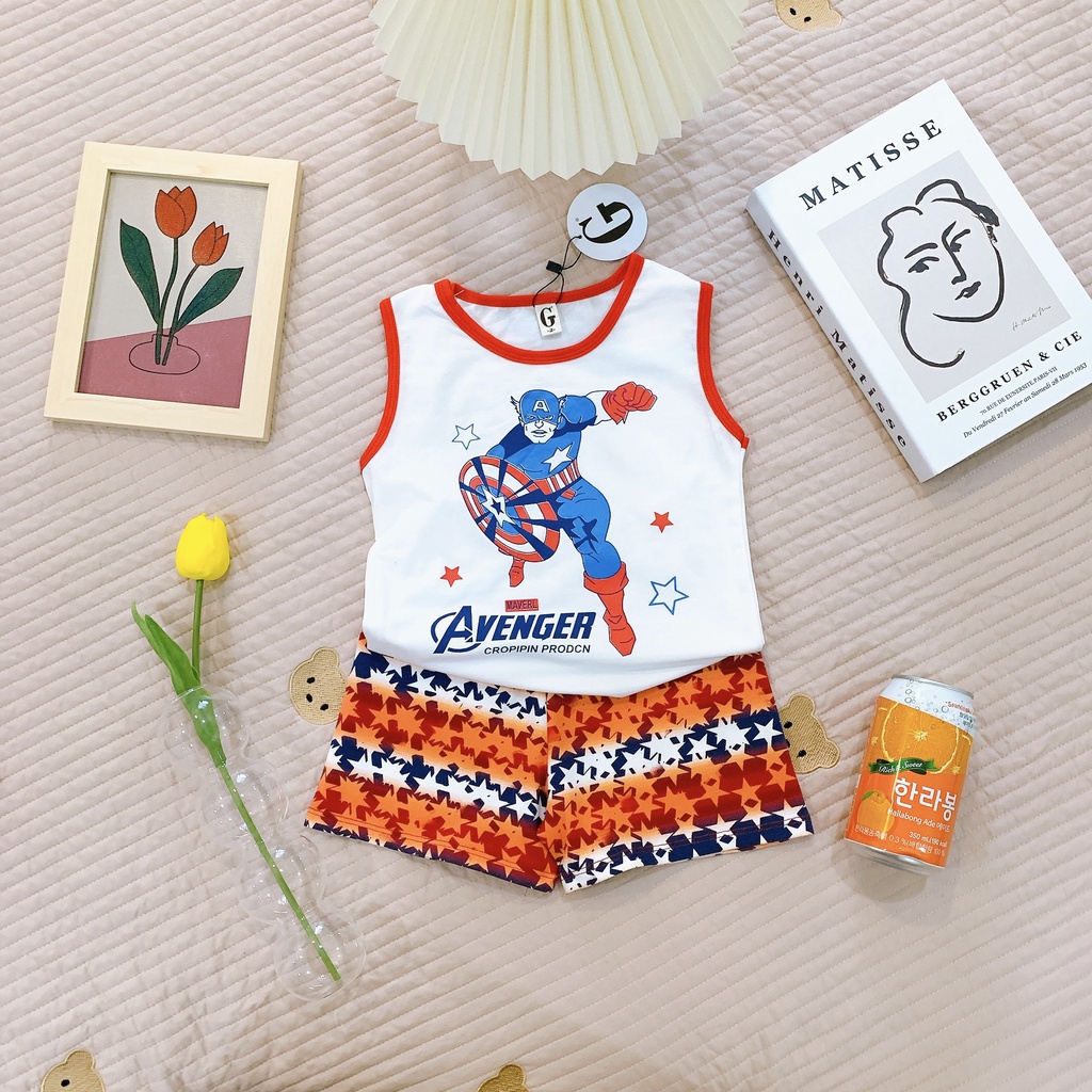 Lyvyshop - (Cotton đẹp) Bộ quần áo sát nách cho bé từ 08-26kg