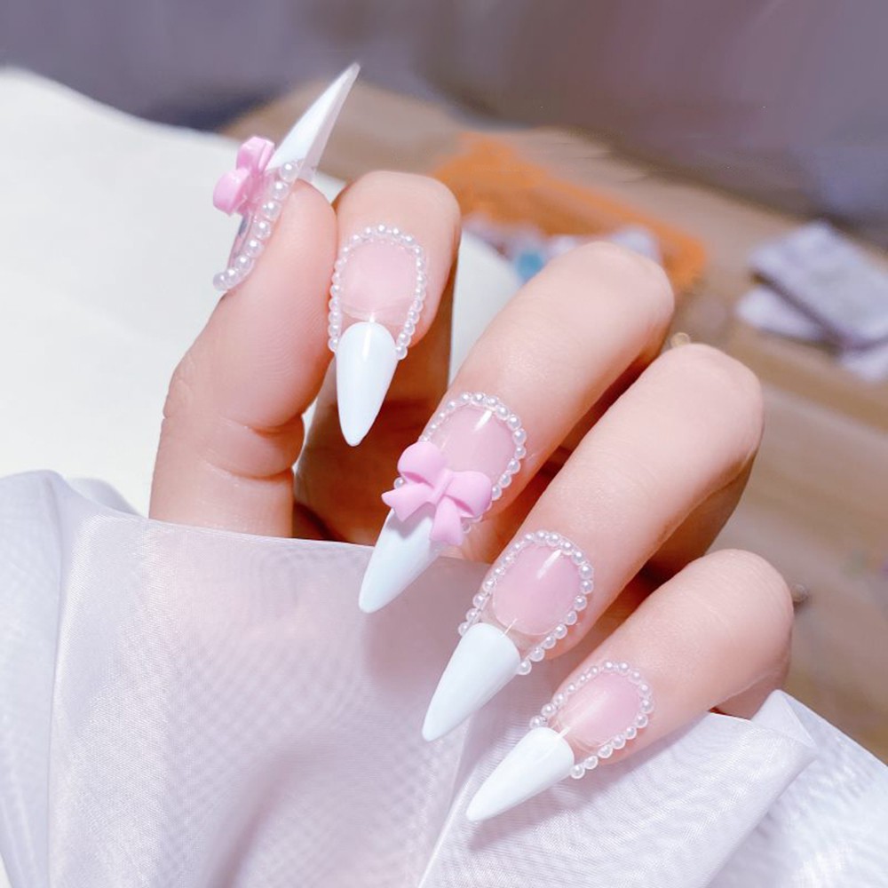 [Hàng mới về] Set 5 Phụ Kiện Hình Nơ 3D Dùng Trang Trí Móng Tay