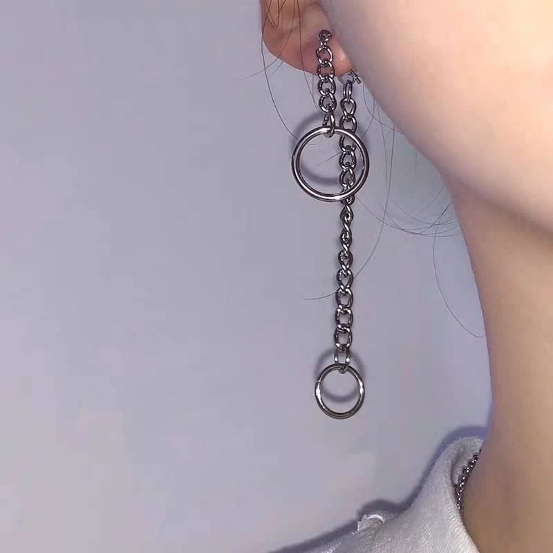 Khuyên tai tròn dài phong cách hiphop thời trang cá tính