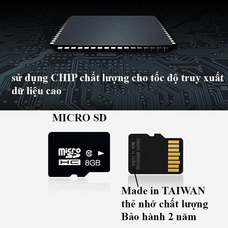Thẻ nhớ MICRO SD 8g chất lượng, truy xuất dữ liệu cao Class 10 - BH 12 tháng