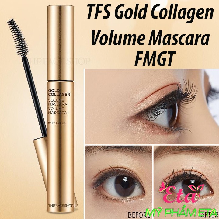 Mascara chuốt mi The Face Shop Gold Collagen Volume TFS Mascara dưỡng mi uốn cong