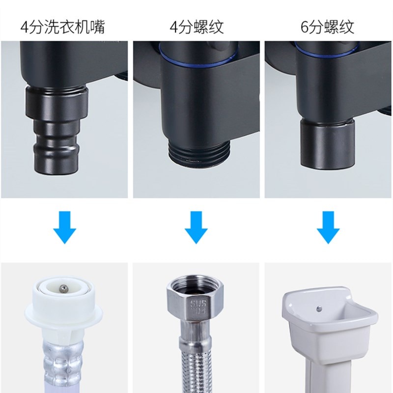 Vòi Nước G1/2 Mini Hình Tam Giác Màu Đen Đa Năng