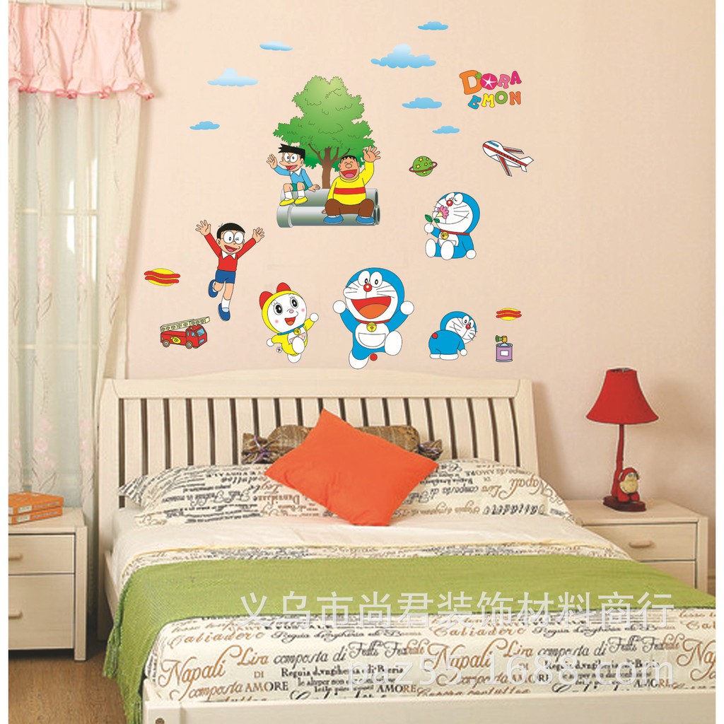 Tranh Decal dán tường chú mèo máy DORAEMON - GẮN VỚI TUỔI THƠ