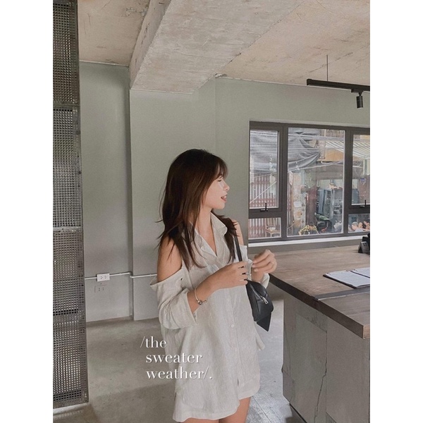 Áo sơ mi khoét vai kẻ sọc chất đũi ( Ảnh thật ) | BigBuy360 - bigbuy360.vn