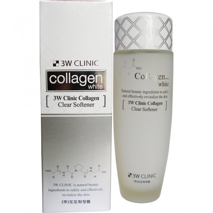 [Hàng Nhập Khẩu] Nước hoa hồng dưỡng trắng da chiết xuất từ Collagen 3W Clinic Hàn Quốc 150ml