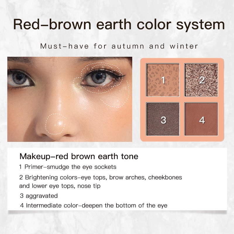 [Hàng mới về] Bảng phấn mắt VENUS MARBLE 5.6g 4 màu với màu lì và màu bóng ánh ngọc trai kháng nước phân cực | BigBuy360 - bigbuy360.vn