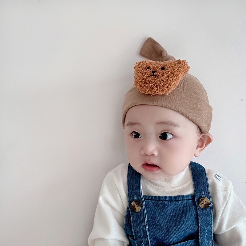 Mũ củ tỏi gấu nâu cho bé 0-12m