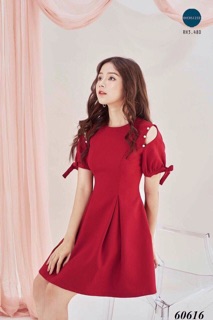 🍒Đầm xoè hở vai đính ngọc (Free/big size XL, 2XL)