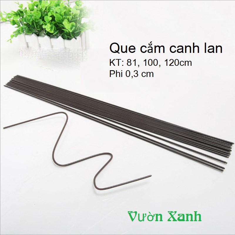 Cây kẽm bọc nhựa uốn cành lan, que cắm cành lan hồ điệp que uốn cành lan  dài 100 cm (nâu/ xanh lõi trắng) 1kg