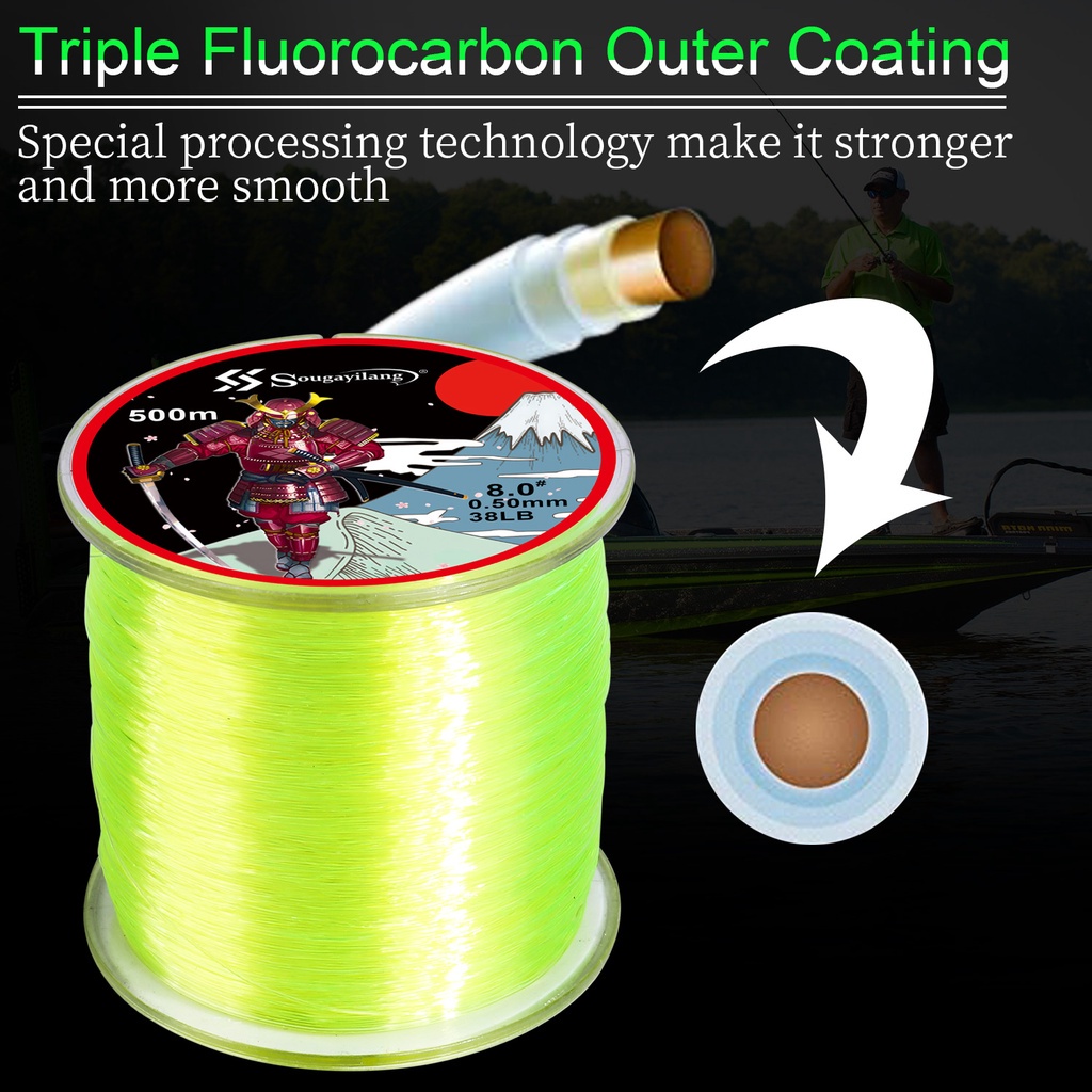 Dây câu SOUGAYILANG 500m 7-38lb bề mặt nhẵn tiện lợi