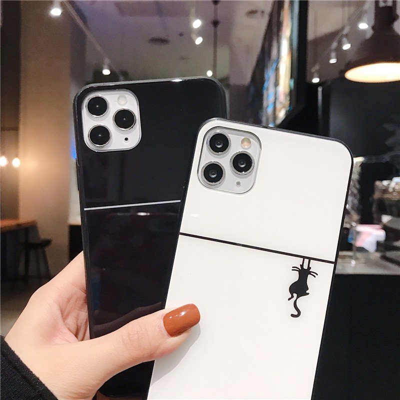 Ốp tráng gương iphone hình con mèo leo cây cho iphone 6s 7 8 x xsmax 11 promax k180