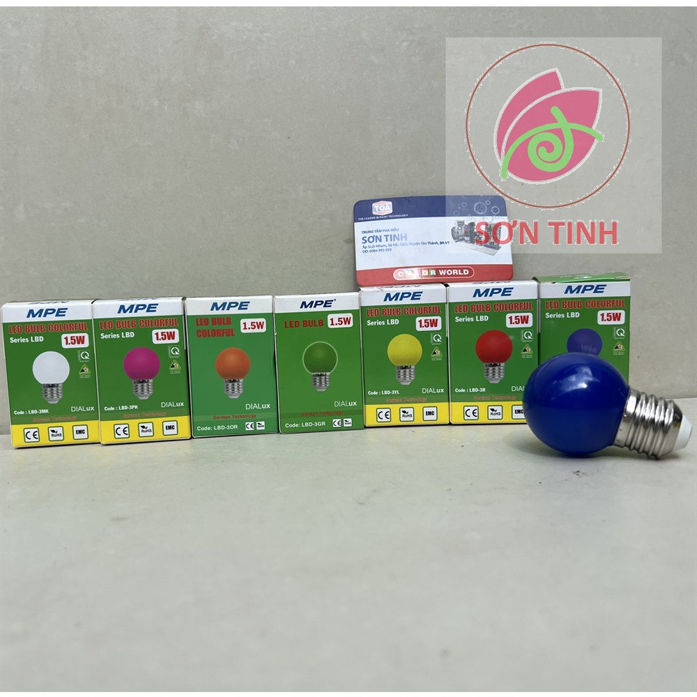 Led bulb mpe 1.5w , led trái chanh Mpe chính hãng ( 7 màu để chọn lựa)