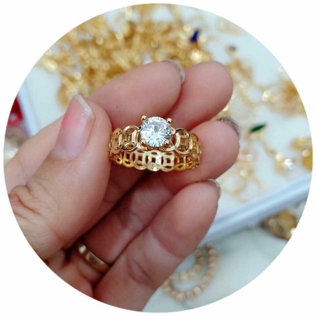 Nhẫn bạc xi vàng