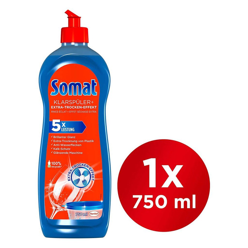 Combo Bột rửa bát Somat 1.2kg, muối 1.2kg, nước làm bóng 750ml