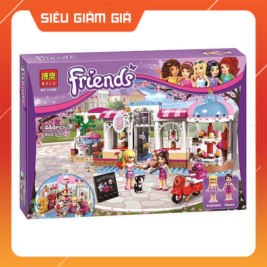 Lắp Ráp Xếp Hình Friends Mô Hình Quán Cà Phê Thành Phố Hồ Trái Tim 444 Khối BELA10496