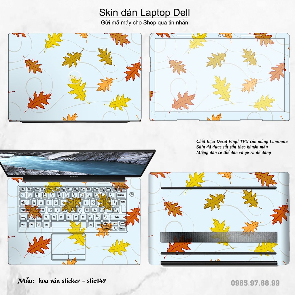 Skin dán Laptop Dell in hình Hoa văn sticker _nhiều mẫu 24 (inbox mã máy cho Shop)
