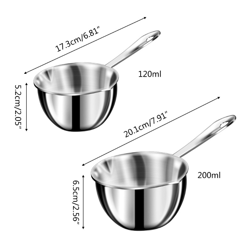Nồi Nấu Ăn Mini Bằng Thép Không Gỉ Có Tay Cầm Dài Đa Năng