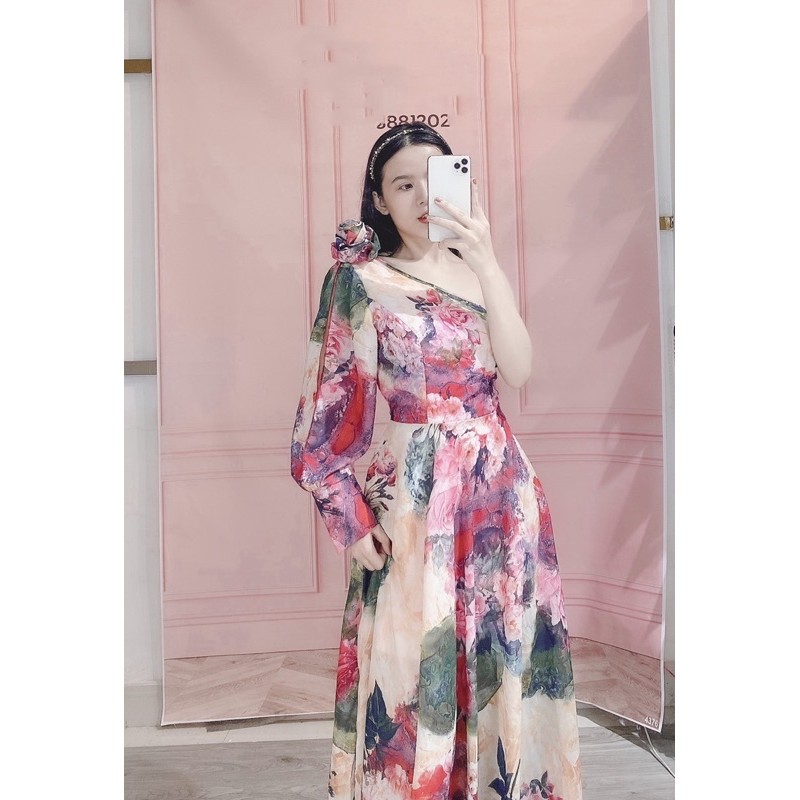 đầm maxi hoa 1 tay | BigBuy360 - bigbuy360.vn
