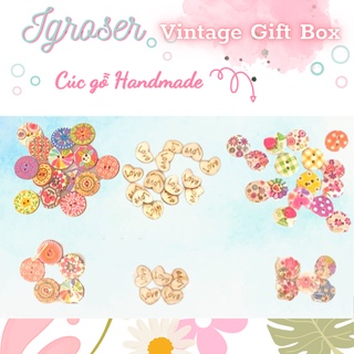 [Phụ kiện] ⚡ Cúc gỗ/Nút gỗ Handmade trang trí SCRAPBOOK