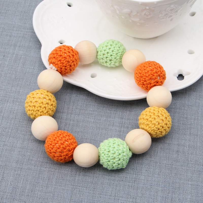 Vòng Tay Chuỗi Hạt Đan Len Thủ Công Nhiều Màu Sắc Dành Cho Em Bé Mới