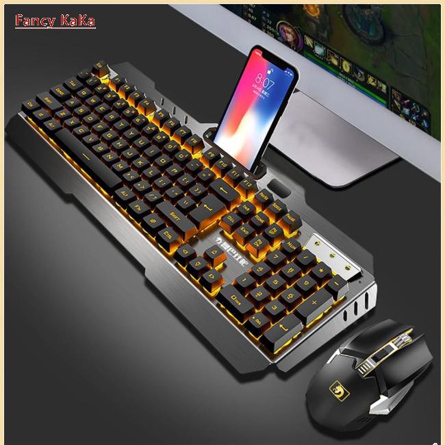 Wireless Mechanical Keyboard And Mouse Game Set Rechargeable With Backlight For Gaming