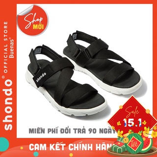 Shondo F6 sport sandal nữ nam quai chéo chính hãng F6S003 đen trắng giày dép quai hậu nữ học sinh đế cao 3 phân
