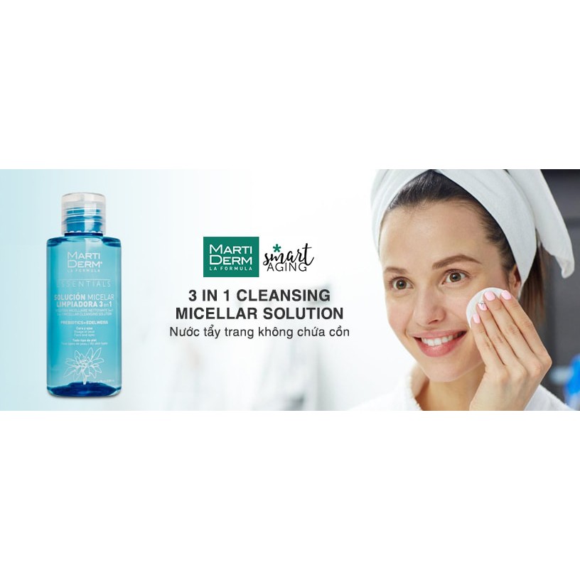 [MARTIDERM] Nước tẩy trang 3 trong 1 cho da nhạy cảm MARTIDERM MICELLAR  CLEANSING SOLUTION 3 IN 1