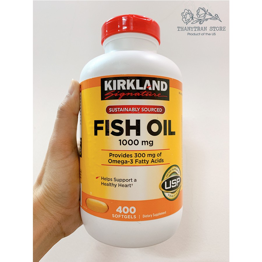 Viên Uống Fish Oil 1000mg Dầu Cá Kirkland 400 Viên