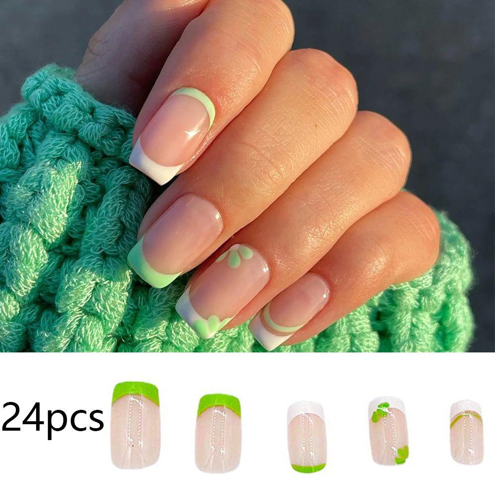 Bộ Móng Tay Giả Ngắn Thiết Kế Đơn Giản