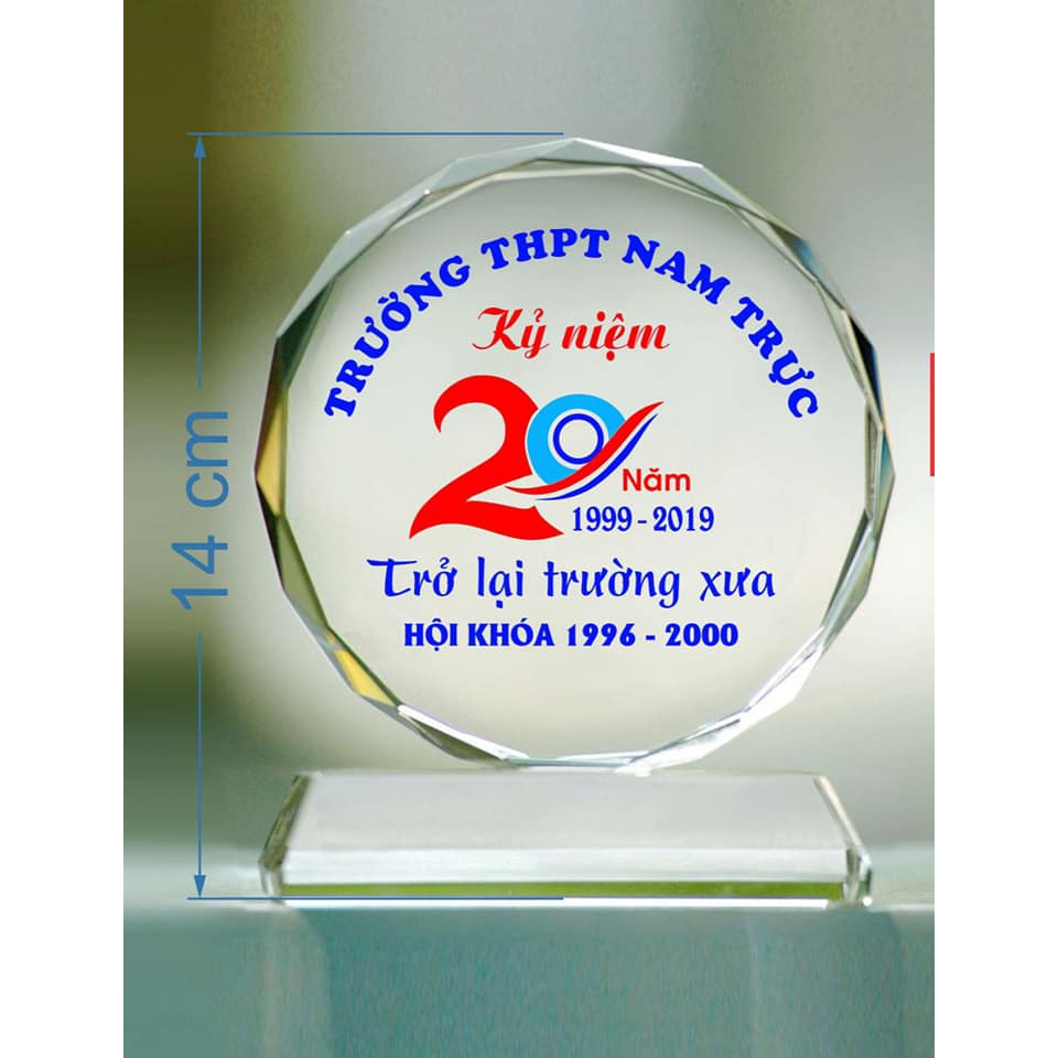 Cup lưu niệm pha lê - cúp lưu niệm thủy tinh In Nội Dung Theo Yêu Cầu