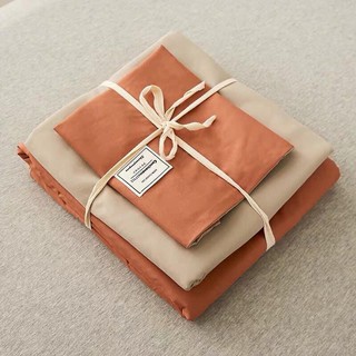 Bộ chăn ga Cotton Tici - Cam phối be