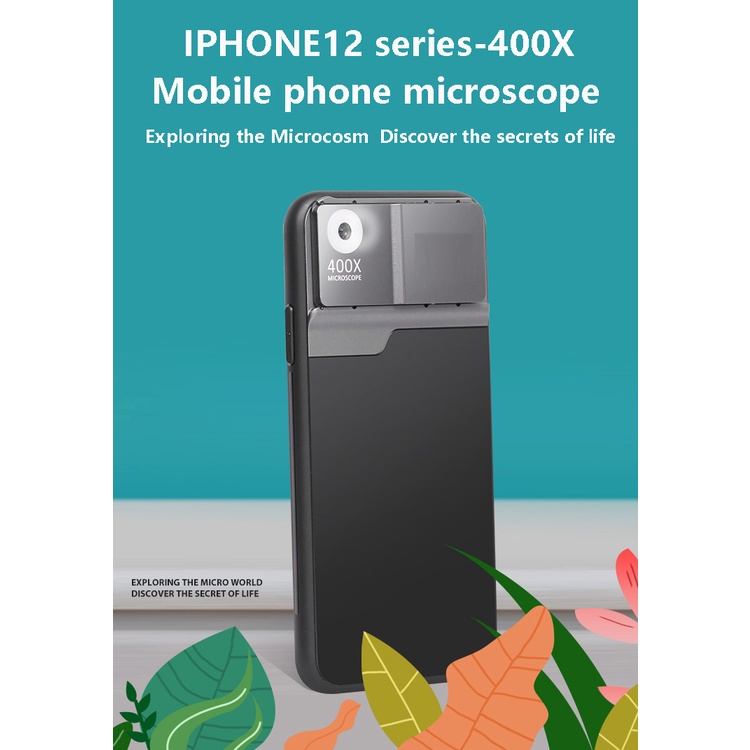 Ốp Điện Thoại Kính Hiển Vi 400X Cho iPhone 13 12 11 Pro Max