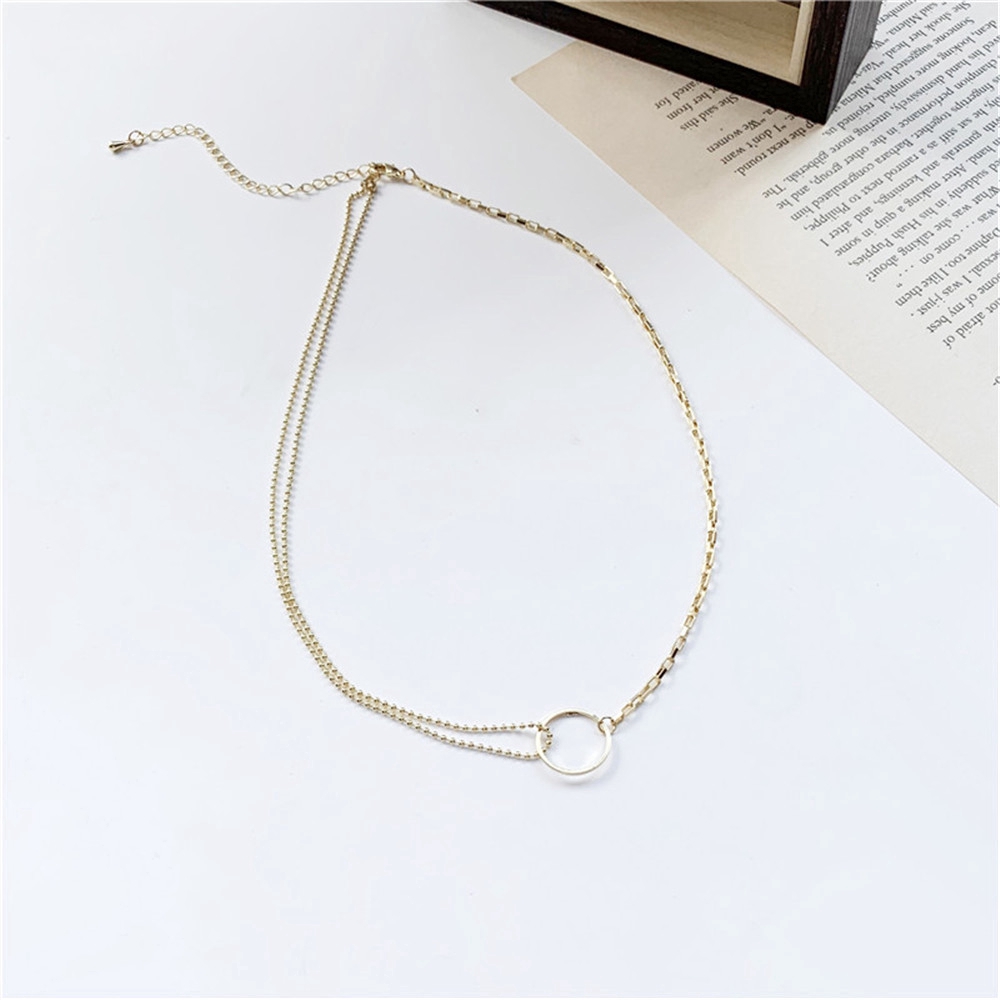 Vòng Cổ Choker Hai Lớp Thiết Kế Đơn Giản Phong Cách Hàn Quốc