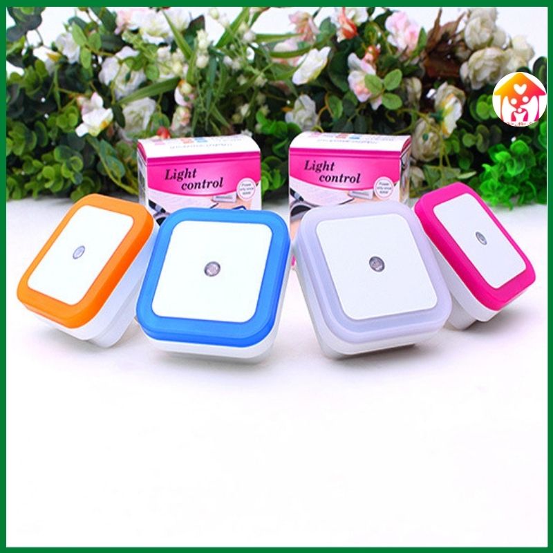 Đèn ngủ LED cảm biến ánh sáng tự động bật tắt-hình vuông-chiếc lá-trái tim- hình tròn công suất đèn 0.1w tiết kiệm điện