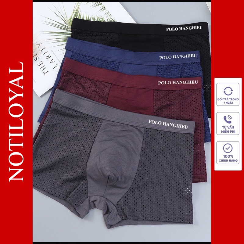 Quần lót nam boxer HangHieu cao cấp dệt sợi tự nhiên kháng khuẩn, khử mùi, thoáng khí - Notiloyal
