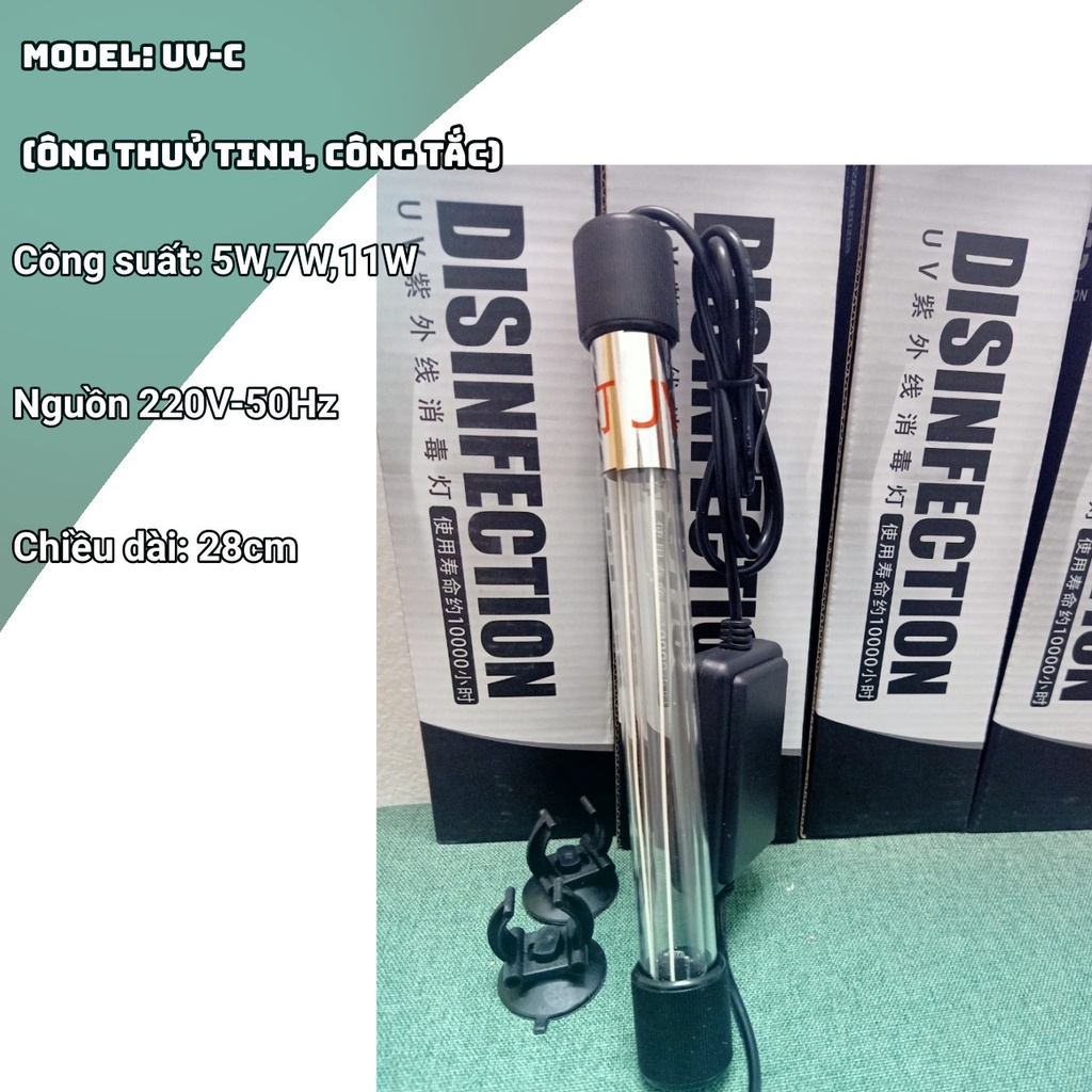 Đèn UV diệt khuẩn,diệt tảo cho bể cá 5W,7W,9W,11W,13W