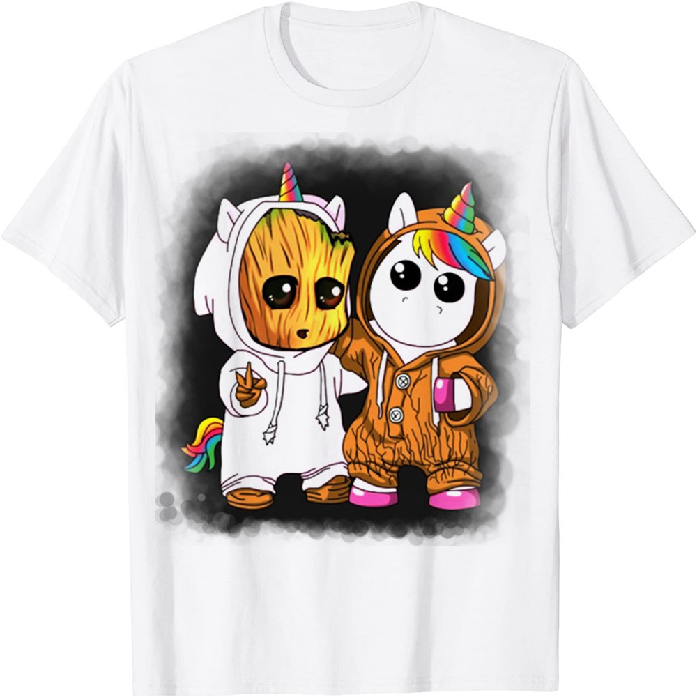 Áo Thun In Hình - Groot và Unicorn Groot - TH3712