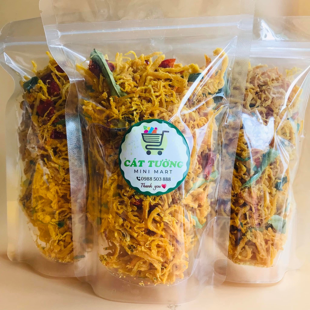 Khô gà cay lá chanh đóng gói túi zip