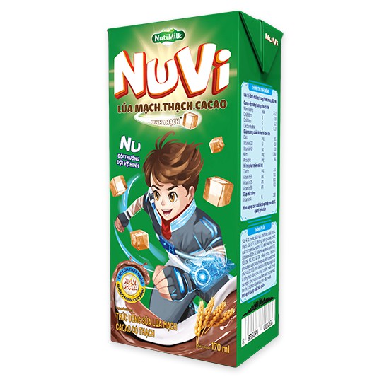 [MIX NHIỀU VỊ THAY ĐỔI - MIỄN PHÍ SHIP ĐƠN 49K]Combo 6 hộp Sữa Nuvi hương vị ca cao lúa mạch, trái cây nhiệt đới thơm ng