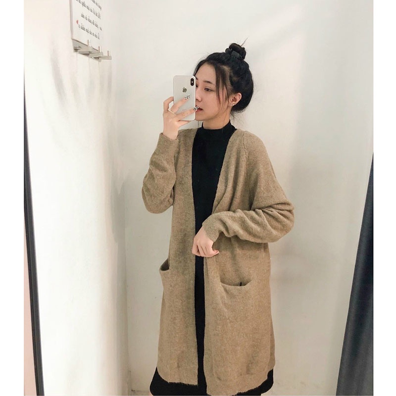 Áo Khoác Cardigan Len Lông Thỏ Dáng 2 Túi Trước M440 | BigBuy360 - bigbuy360.vn