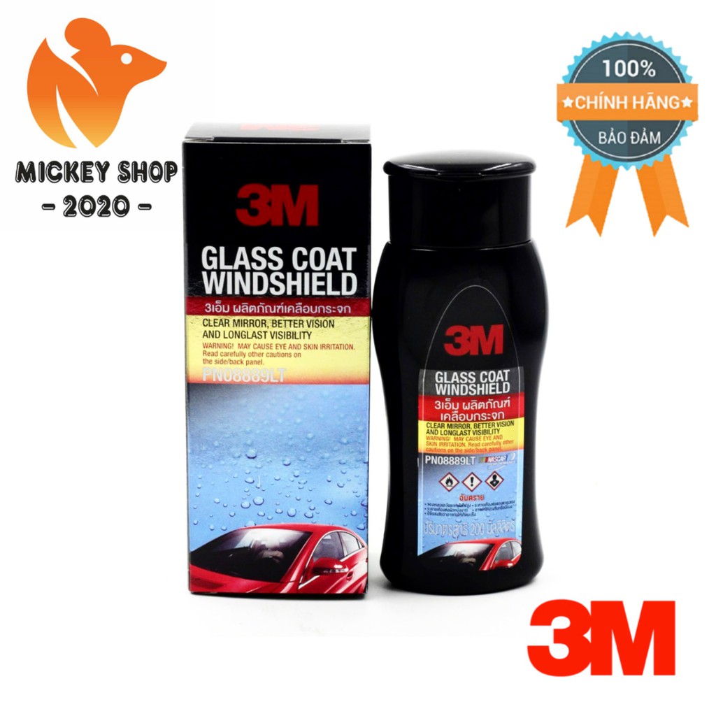 [ KHUYÊN DÙNG ] DUNG DICH CHỐNG BÁM  NƯỚC TRÊN KÍNH 3M GLASS COAT WINDSHIELD 08889LT