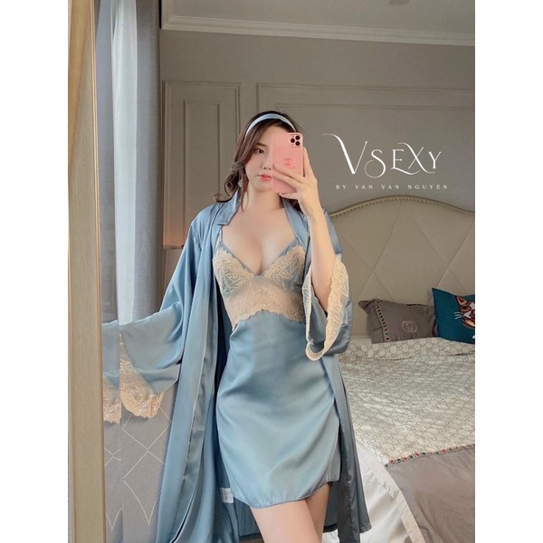 Sét Đầm Ngủ Ren Quyến Rũ, Váy Ngủ Nữ Có Đệm Kèm Choàng Lụa Cao Cấp Siêu Quyến Rũ Cho Các Nàng Từ 40-56kg. | BigBuy360 - bigbuy360.vn