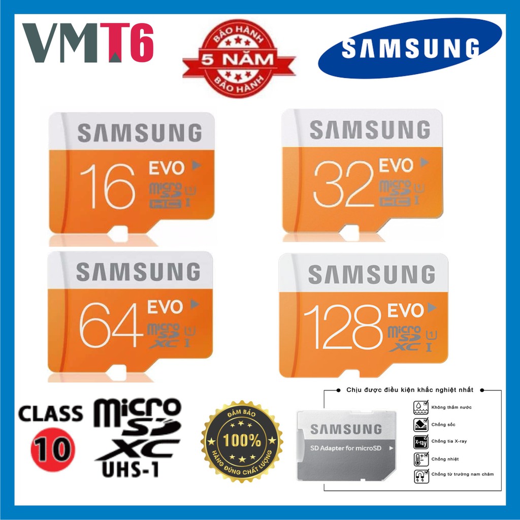 [Sale giá sốc]Thẻ nhớ Sam Sung EVO Class10 16GB 32GB 64GB 128GB Upto 80MB/S - Cam kết hàng chất lượng !