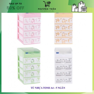 Tủ nhựa đựng đồ mini Duy Tân Tomi Nhỏ 3-4-5 tầng đa năng siêu rẻ giá tốt (Giao màu ngẫu nhiên)