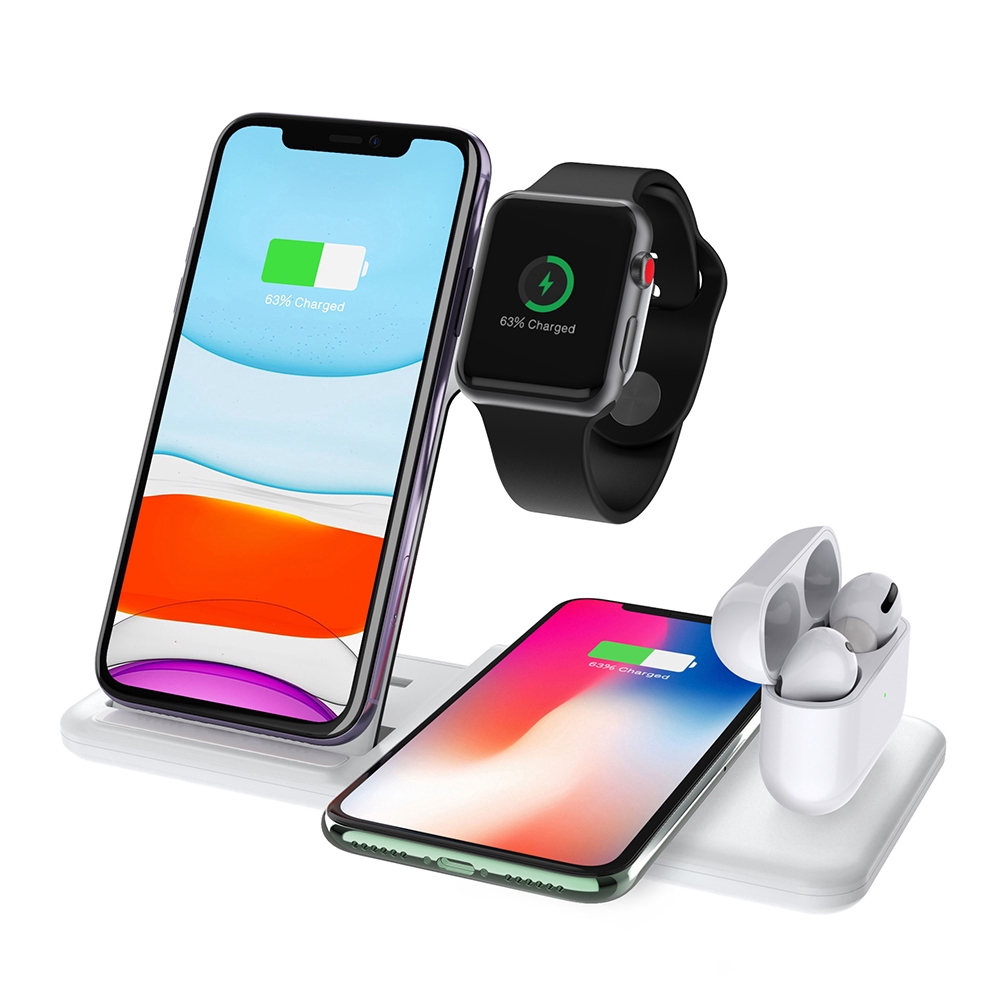 Đế Sạc Không Dây Đa Năng 4 Trong 1 Q20 15w Cho Iwatch Huawei Samsung