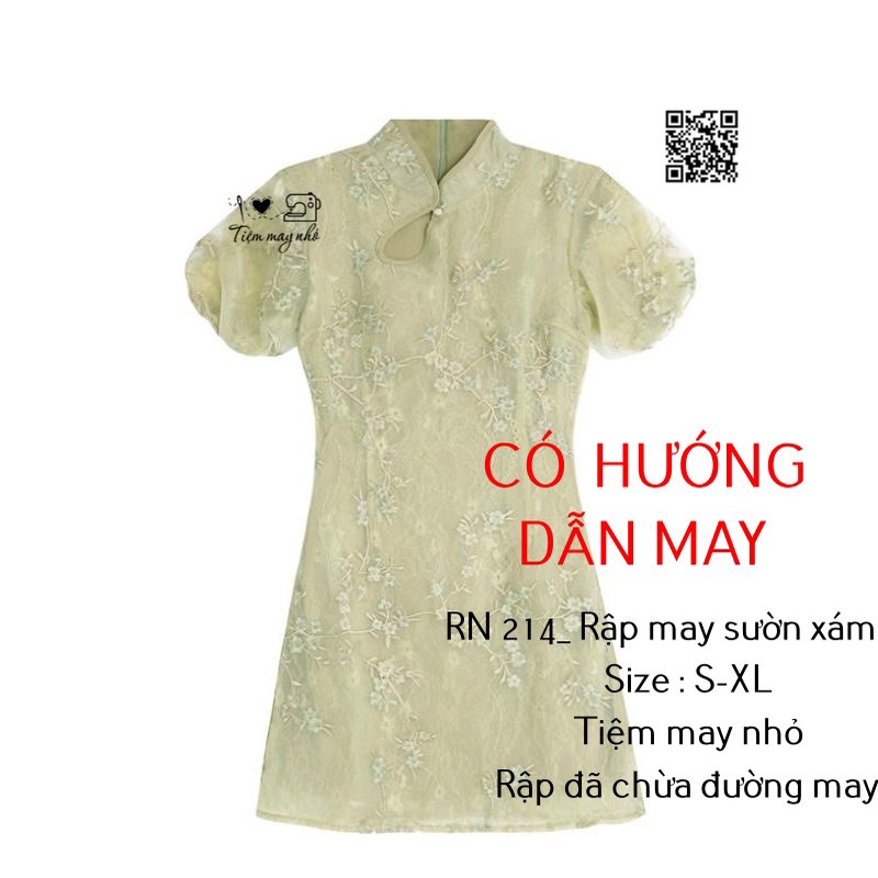 RN214_rập giấy may sườn xám nữ