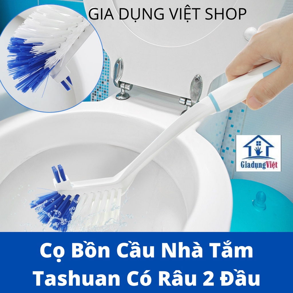 Cọ Bồn Cầu Bàn chải nhựa vệ sinh nhà tắm Tashuan có râu 32cm