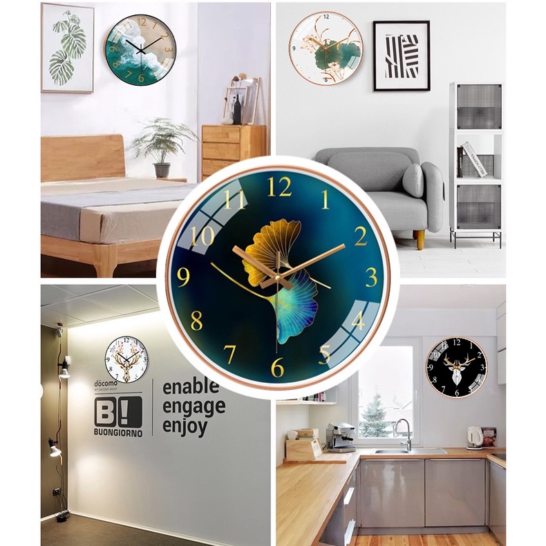 Đồng hồ treo tường trang trí đẹp, kim trôi size lớn cao cấp, mặt kính dùng decor phòng khách, phòng ngủ, văn phòng